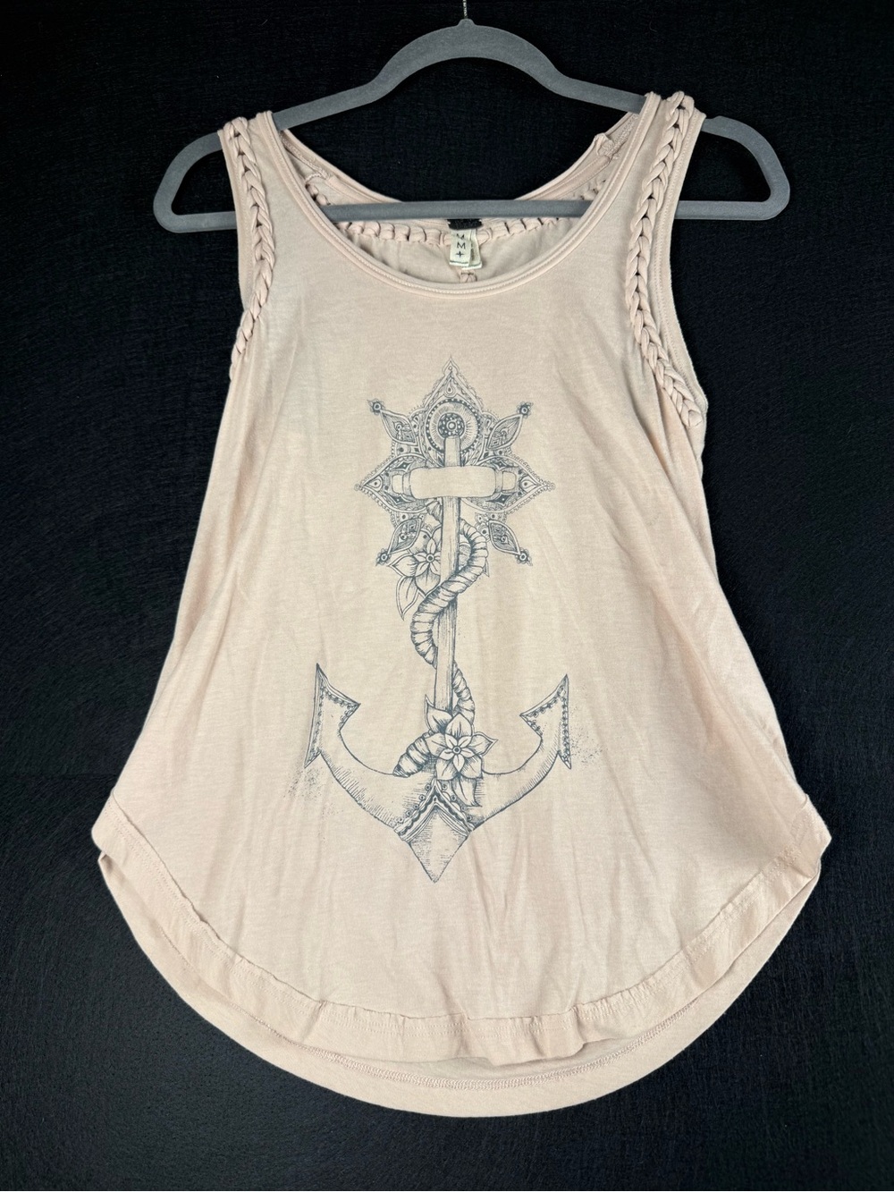 Free People Boho Anchor Graphic Tank Top - Light Blush